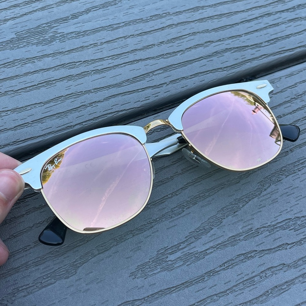 Ray Ban Clubmaster Flash Lenses Pink w/ Silver frame